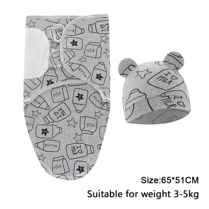 100%Cotton 0-3 Months Newborn Swaddle Sleepsack New Born Baby Swaddling Bedding