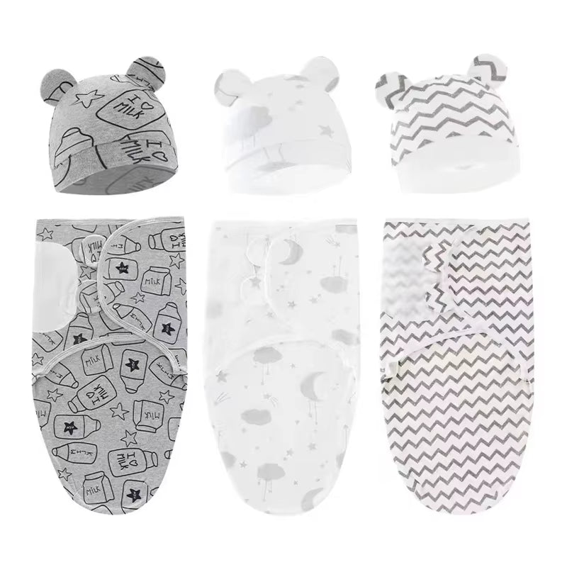 100%Cotton 0-3 Months Newborn Swaddle Sleepsack New Born Baby Swaddling Bedding